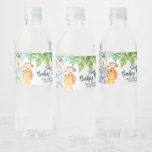 Les animaux Safari baby shower bouteille d'eau éti