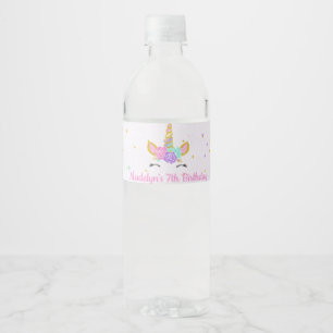 Étiquette Pour Bouteilles D'eau Les parties scintillantes magiques de licorne