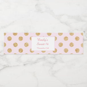 Étiquette Pour Bouteilles D'eau L'étiquette de bouteille rougissent bonbon rose 1