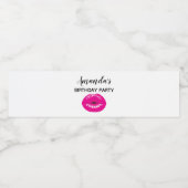 Étiquette Pour Bouteilles D'eau Lèvres Rose Chaud Illustration Glamour (Étiquettes simples)