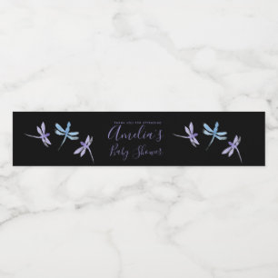 Étiquette Pour Bouteilles D'eau Libellules Peinture Manuelle Baby Shower