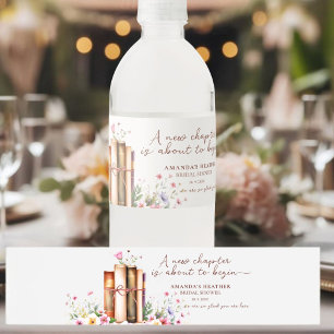 Étiquette Pour Bouteilles D'eau Librairie Aquarelle Fête de Mariage aux Fleurs Sau