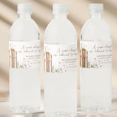 Étiquette Pour Bouteilles D'eau Librairie Aquarelle Fête de Mariage Fleur Sauvage