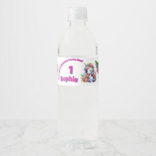 Étiquette Pour Bouteilles D'eau Licorne Florale Magique 1er Anniversaire Fille