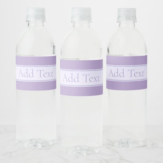 Étiquette Pour Bouteilles D'eau Lila clair élégant personnalisable (Bouteilles)