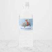 Étiquette Pour Bouteilles D'eau L'incroyable hippopotame fusée (Devant)