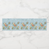 Étiquette Pour Bouteilles D'eau Little Bird Floral Feuilles verts (Étiquettes simples)