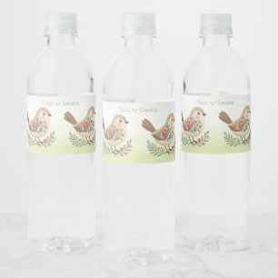 Étiquette Pour Bouteilles D'eau Little Bird Floral Gold