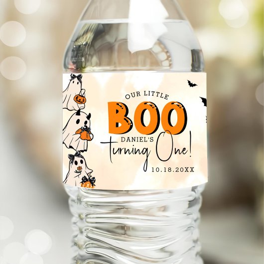 Étiquette Pour Bouteilles D'eau Little Boo Halloween 1er anniversaire