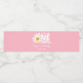 Étiquette Pour Bouteilles D'eau Little Miss ONEderful mignonne rose marguerite 1er (Étiquettes simples)