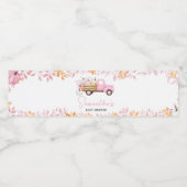 Étiquette Pour Bouteilles D'eau Little Pumpkin Pink Truck Fall Baby Shower (Étiquettes simples)