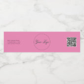 Étiquette Pour Bouteilles D'eau Logo de votre entreprise Code QR rose (Étiquettes simples)