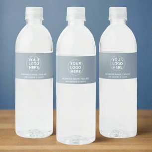 Étiquette Pour Bouteilles D'eau Logo d'entreprise personnalisé l Dusty Blue Event