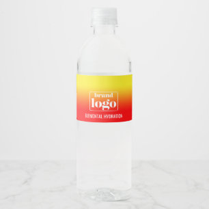 Étiquette Pour Bouteilles D'eau Logo Élémentaire Minimaliste à Dégradé Rouge Jaune