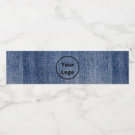 Étiquette Pour Bouteilles D'eau Logo personnalisé impression denim bleu (Étiquettes simples)