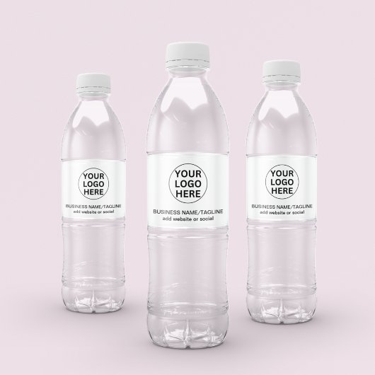 Étiquette Pour Bouteilles D'eau Logo professionnel de marque noir et blanc