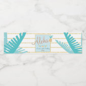 Étiquette Pour Bouteilles D'eau Luau hawaïen, ananas (Étiquettes simples)