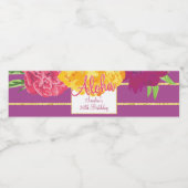 Étiquette Pour Bouteilles D'eau Luau hawaïen, floral (Étiquettes simples)