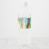 Étiquette Pour Bouteilles D'eau Luau Thème Tropical (Dos)