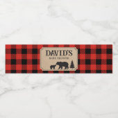 Étiquette Pour Bouteilles D'eau Lumberjack Bear Baby Shower  (Étiquettes simples)