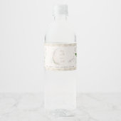 Étiquette Pour Bouteilles D'eau Lune | Baby shower Hippie Boho (Devant)