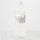 Étiquette Pour Bouteilles D'eau Magnolia blanc rose pâle personnalisation (Devant)