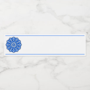 Étiquette Pour Bouteilles D'eau Mandala en bleu