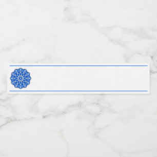 Étiquette Pour Bouteilles D'eau Mandala en bleu
