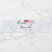 Étiquette Pour Bouteilles D'eau Marbre Mariage floral rustique (Étiquettes simples)