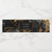 Étiquette Pour Bouteilles D'eau Marbre noir et doré (Étiquettes simples)