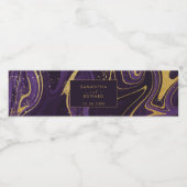 Étiquette Pour Bouteilles D'eau Marbre violet et or (Étiquettes simples)