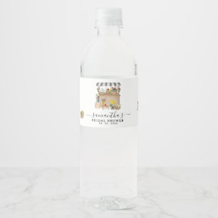 Étiquette Pour Bouteilles D'eau Marché de Fleurs de Ferme à l'Aquarelle pour une D