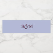 Étiquette Pour Bouteilles D'eau Mariage à l'esperluette de script monogramme class (Étiquettes simples)