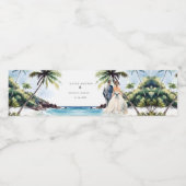 Étiquette Pour Bouteilles D'eau Mariage aquarelle Couple Mariage (Étiquettes simples)