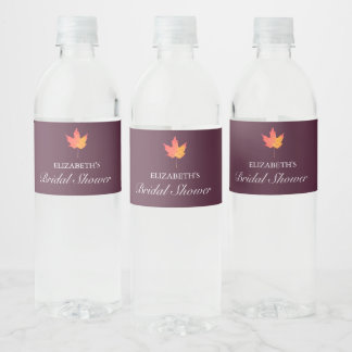 Étiquette Pour Bouteilles D'eau Mariage automnal sous le signe de la feuille d'éra