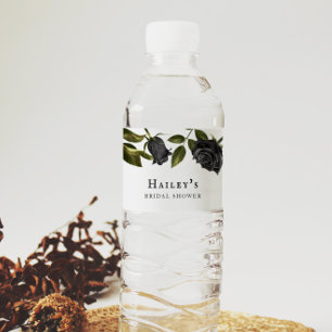Étiquette Pour Bouteilles D'eau Mariage Blanc Floral Gothique