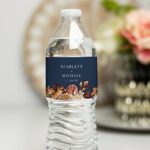 Étiquette Pour Bouteilles D'eau Mariage Bleu Marine