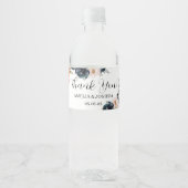 Étiquette Pour Bouteilles D'eau Mariage bleu marine et rose vif (Devant)
