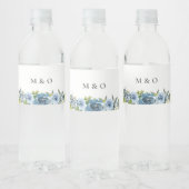 Étiquette Pour Bouteilles D'eau Mariage botanique bleu Dusty (Bouteilles)
