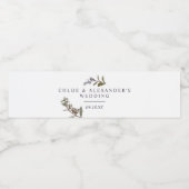 Étiquette Pour Bouteilles D'eau Mariage botanique de minuit (Étiquettes simples)