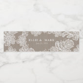 Étiquette Pour Bouteilles D'eau Mariage Burlap et Lace (Étiquettes simples)