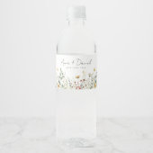 Étiquette Pour Bouteilles D'eau Mariage Champêtre de Fleurs Sauvages d'Été (Devant)