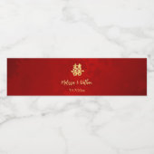 Étiquette Pour Bouteilles D'eau Mariage chinois Red Gold (Étiquettes simples)