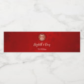 Étiquette Pour Bouteilles D'eau Mariage chinois Red Gold (Étiquettes simples)