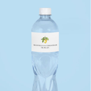 Étiquette Pour Bouteilles D'eau Mariage citron jaune