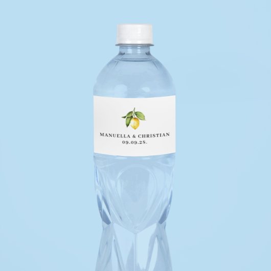 Étiquette Pour Bouteilles D'eau Mariage citron jaune