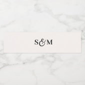 Étiquette Pour Bouteilles D'eau Mariage Classique Monogramme Esperluette Script (Étiquettes simples)