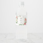Étiquette Pour Bouteilles D'eau Mariage d'aquarelle de Rose de crème moderne (Devant)