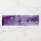 Étiquette Pour Bouteilles D'eau Mariage d'aquarelle ultra violet (Étiquettes simples)