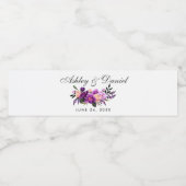 Étiquette Pour Bouteilles D'eau Mariage d'aquarelle violet ultra violet (Étiquettes simples)